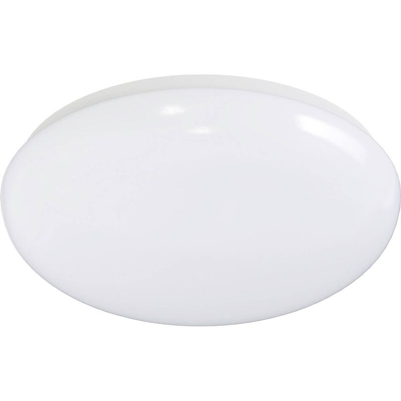 Foto van Led plafondlamp - aigi dyno - opbouw rond 24w - warm wit 3000k - dimbaar - mat wit - aluminium