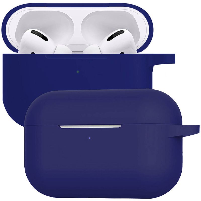 Foto van Basey siliconen hoesje geschikt voor airpods pro 2 case hoes - geschikt voor airpods pro 2 hoesje cover - donkerblauw