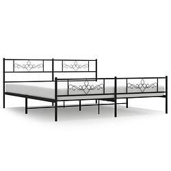 Foto van Vidaxl bedframe met hoofd- en voeteneinde metaal zwart 193x203 cm