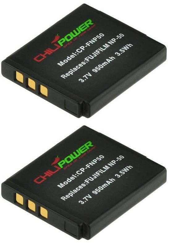 Foto van Chilipower np-50 accu voor fujifilm - 950mah - 2-pack