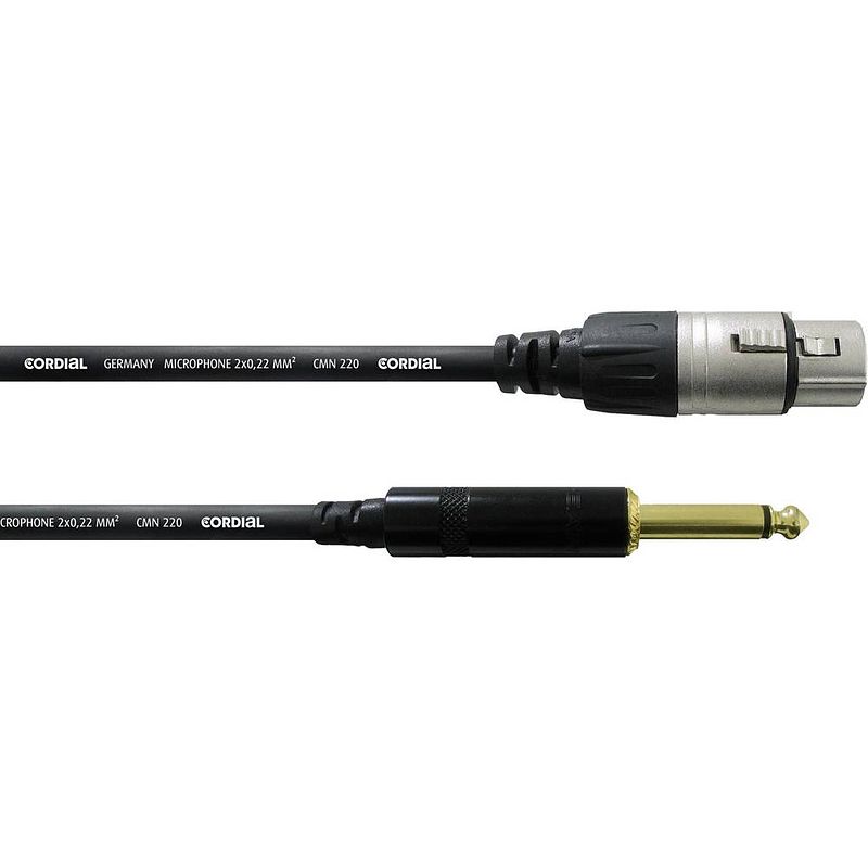 Foto van Cordial ccm 5 fp xlr verbindingskabel [1x xlr-bus - 1x jackplug male 6,3 mm] 5.00 m zwart