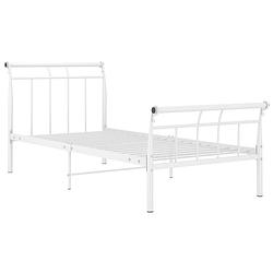 Foto van The living store metalen bedframe - 208 x 96 x 90 cm - wit - montage vereist