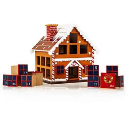 Foto van Adventskalender houten winterhuisje, kerst, advent, 29x21x32cm, hout