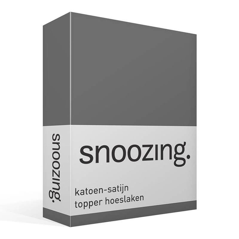 Foto van Snoozing - katoen-satijn - topper - hoeslaken - 200x220 - antraciet