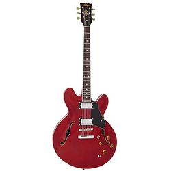 Foto van Vintage vsa500 reissued cherry red semi-akoestische gitaar
