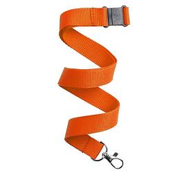 Foto van 30x keycord/lanyard oranje met sleutelhanger 50 cm - keycords