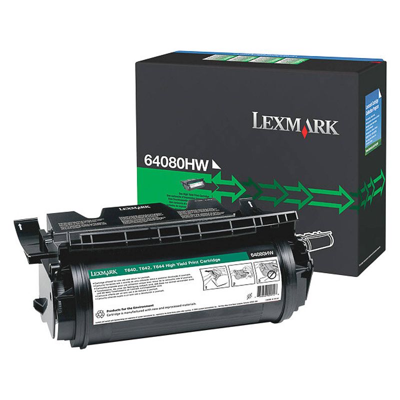 Foto van 64080hw lexmark optra t cartridge black