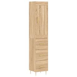 Foto van Vidaxl hoge kast 34,5x34x180 cm bewerkt hout sonoma eikenkleurig