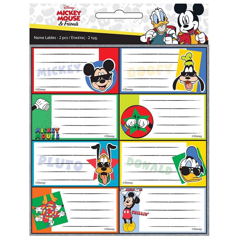 Foto van Disney etiketten mickey mouse junior papier wit 16 stuks