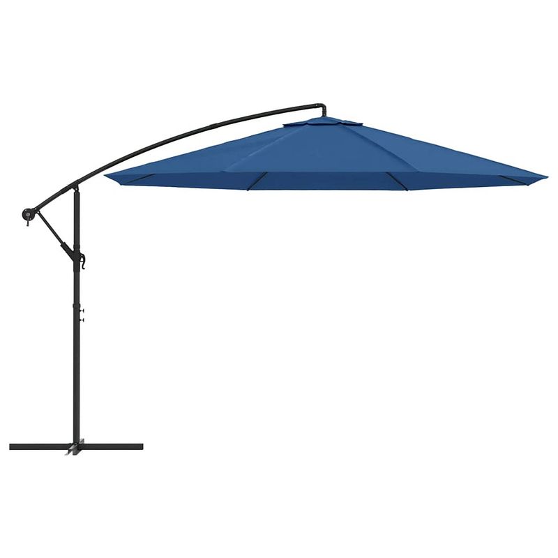 Foto van The living store hangende parasol blauw 350 x 268 cm - uv-beschermend polyester