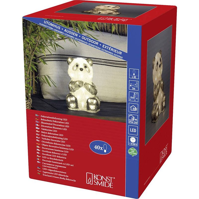 Foto van Konstsmide 6284-103 acryl figuur energielabel: f (a - g) panda warmwit led helder