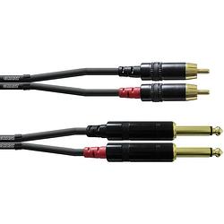 Foto van Cordial cfu1,5pc audio adapterkabel [2x jackplug male 6,3 mm - 2x cinch-stekker] 1.50 m zwart