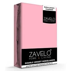Foto van Zavelo double jersey hoeslaken roze-lits-jumeaux (180x220 cm)