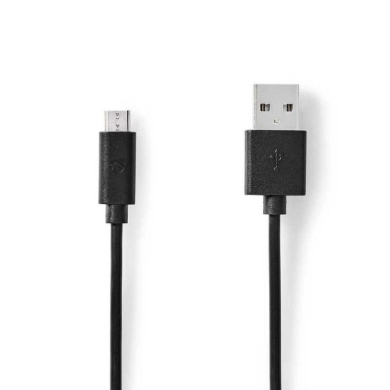 Foto van Nedis usb-kabel - zwart - 1.00 m