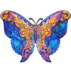 Foto van Unidragon houten puzzel dier - intersterrenstelsel vlinder - 108 stukjes - small 23x17 cm
