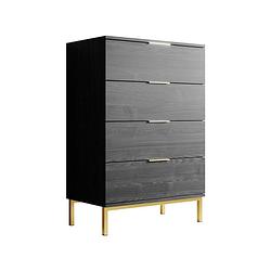 Foto van Meubella dressoir ponchi - zwart eiken - 70 cm