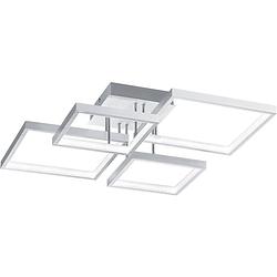 Foto van Led plafondlamp - plafondverlichting - trion soranto - 24w - warm wit 3000k - dimbaar - vierkant - mat grijs - aluminium