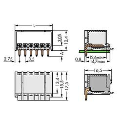 Foto van Wago 2091-1430/200-000 male behuizing-board 2091 totaal aantal polen 10 rastermaat: 3.50 mm 100 stuk(s)