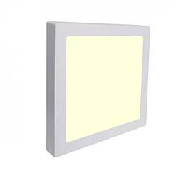 Foto van Led downlight pro - aigi - opbouw vierkant 18w - warm wit 3000k - mat wit - 227mm