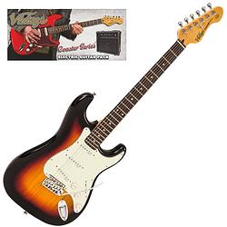 Foto van Vintage vip-v60sb coaster series 3-tone sunburst guitar pack elektrische gitaar set met versterker