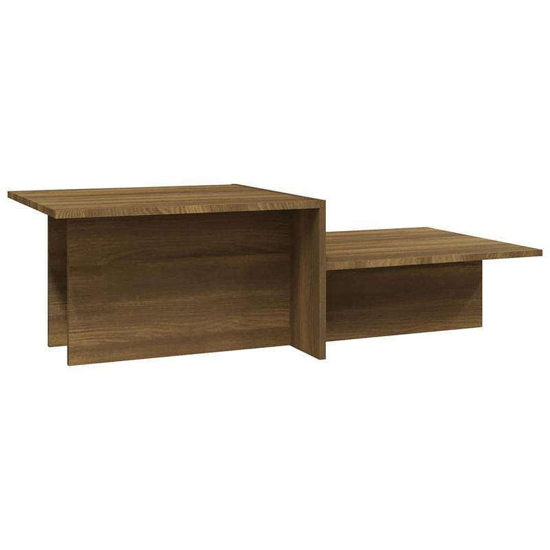 Foto van The living store salontafel - elegant ontwerp - materiaal- bewerkt hout - kleur- bruineiken - afmetingen- 111.5 x 50 x