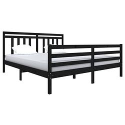 Foto van The living store bedframe kingsize - zwart massief grenenhout 180x200cm