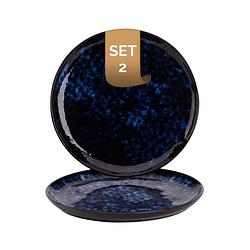 Foto van Palmer bord bama blue 21 cm blauw stoneware 2 stuk(s)