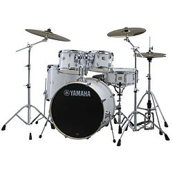 Foto van Yamaha stage custom birch pure white 5d. fusion drumstel inclusief hardware