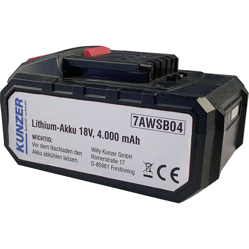 Foto van Kunzer 7awsb04 gereedschapsaccu 18 v 4000 mah li-ion