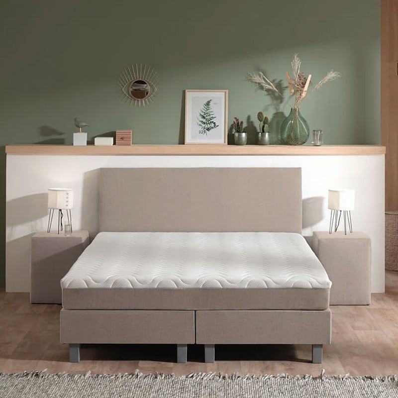 Foto van 2-persoons boxspring julia relax - beige 160x200 cm - pocketvering - inclusief topper - dekbed-discounter.nl