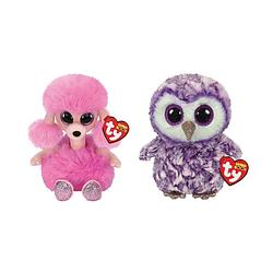 Foto van Ty - knuffel - beanie boo's - camilla poodle & moonlight owl