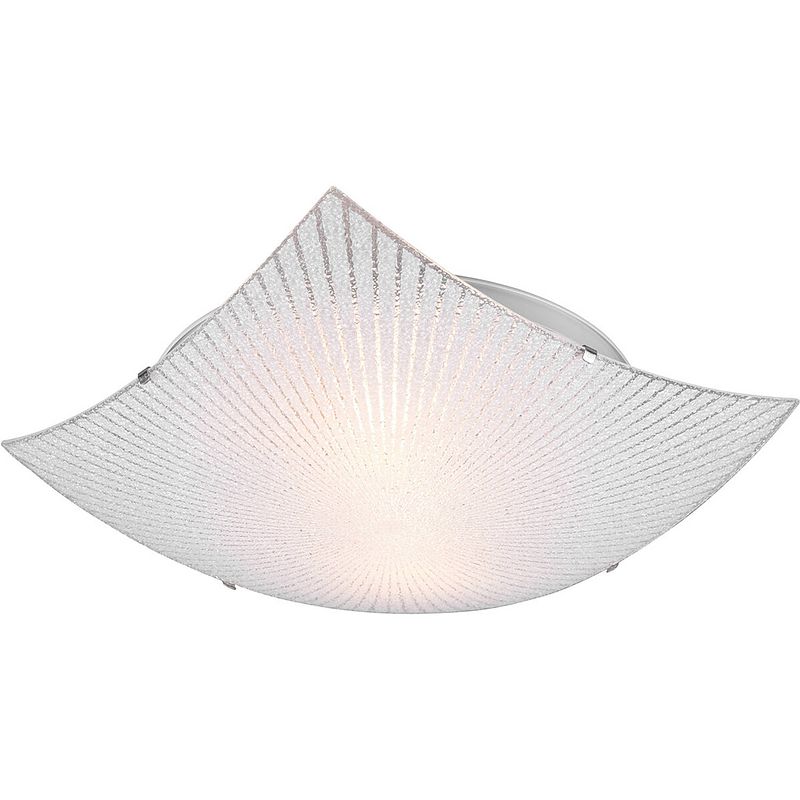 Foto van Led plafondlamp - plafondverlichting - trion elize - e27 fitting - 2-lichts - vierkant - mat chroom - aluminium