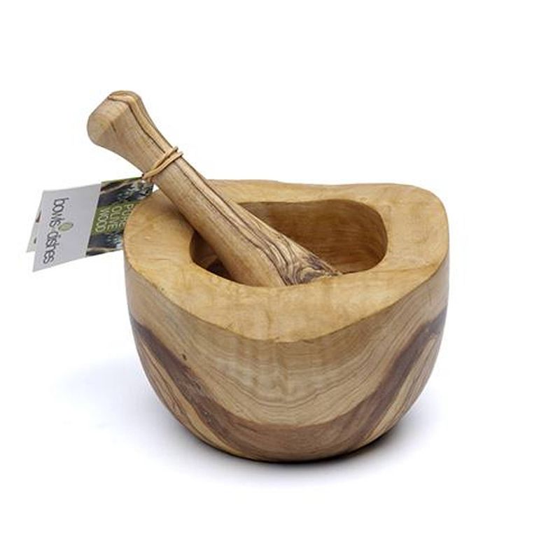 Foto van Pure olive wood olijfhouten vijzel 10 cm