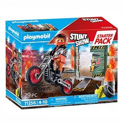 Foto van Playmobil starter packs - starterpack stuntshow motor met vuurmuur 71256