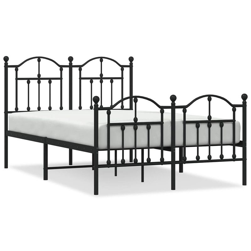 Foto van Vidaxl bedframe met hoofd- en voeteneinde metaal zwart 120x190 cm