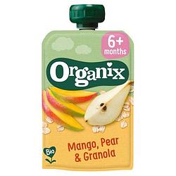 Foto van Organix knijpfruit mango, peer & granola 6mnd bij jumbo