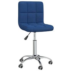 Foto van The living store eetkamerstoelen - verstelbaar - blauw - stof - 40 x 47 x (74.5 - 86) cm - set van 4