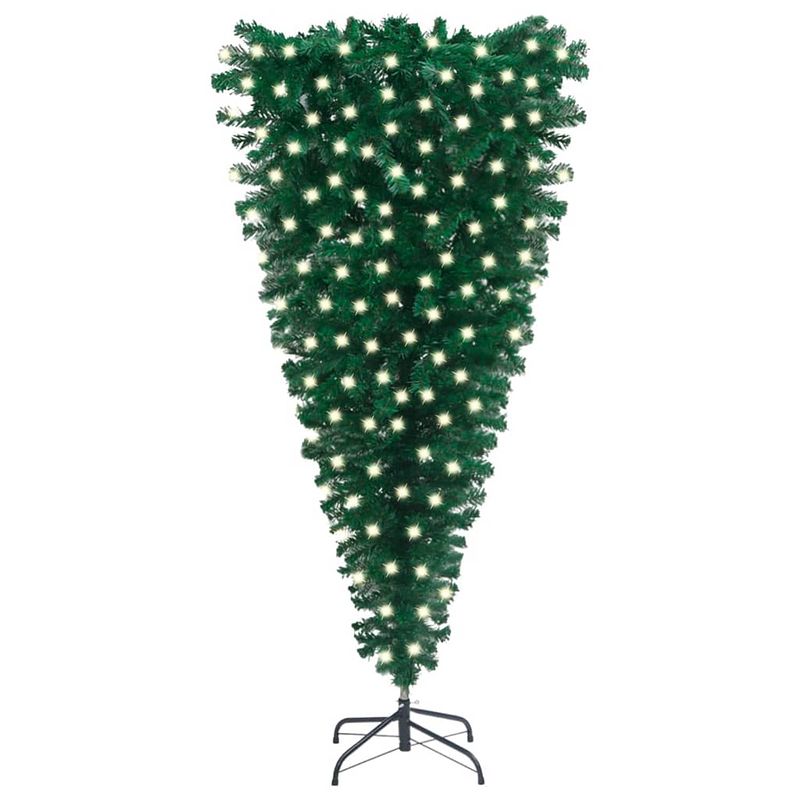 Foto van Vidaxl kunstkerstboom ondersteboven met led'ss 240 cm groen