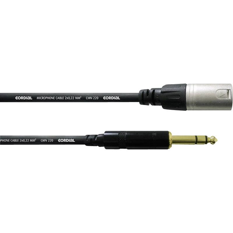 Foto van Cordial cfm3mv xlr adapterkabel [1x xlr-stekker - 1x jackplug male 6,3 mm] 3.00 m zwart