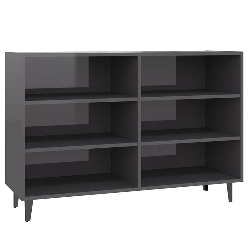 Foto van Vidaxl dressoir 103,5x35x70 cm spaanplaat hoogglans grijs