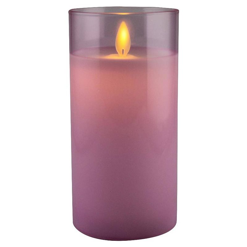 Foto van Magic flame - led kaars wax glas 15cm roze