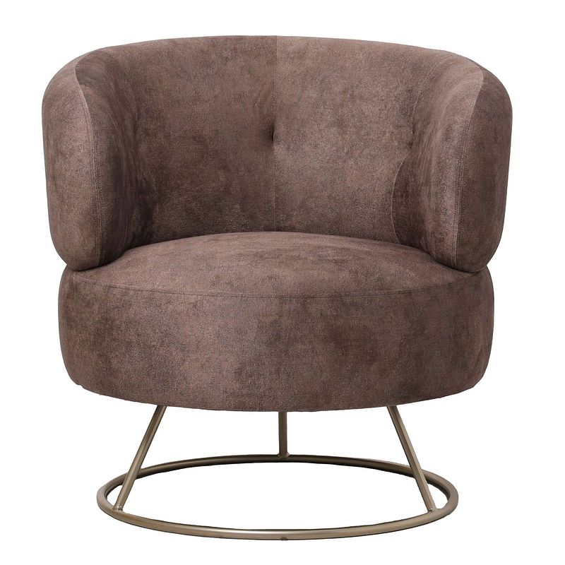 Foto van Ptmd carice brown fauteuil infinity 3 bison gold base