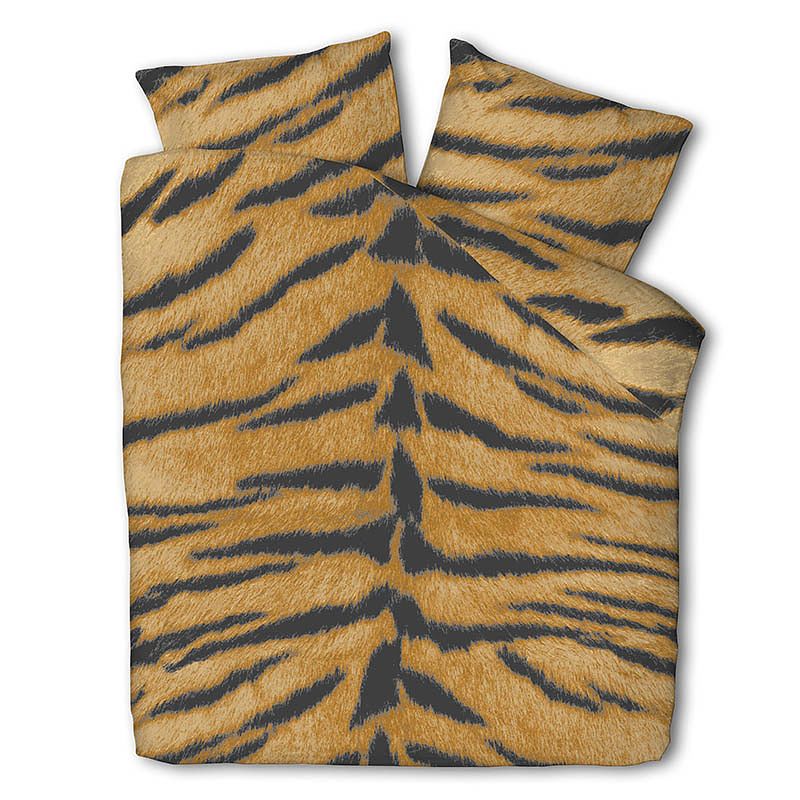 Foto van Dekbedovertrek tiger skin dekbedovertrek - lits-jumeaux (240x220 cm) - meerkleurig katoen - dessin: dieren - fresh & co - dekbed-discounter.nl