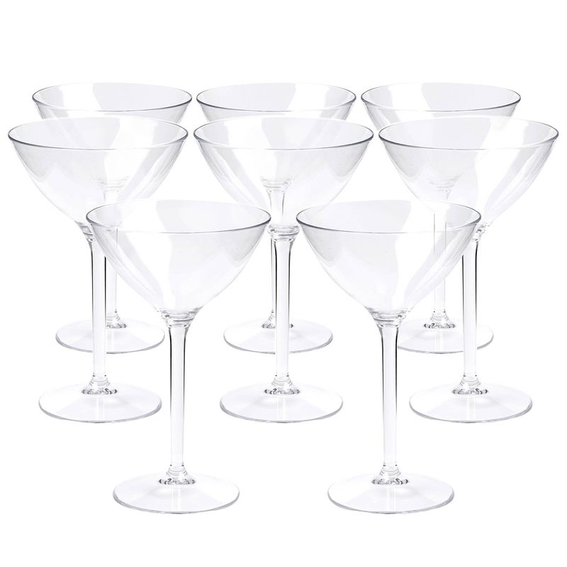 Foto van Depa cocktail glas - 8x - transparant - onbreekbaar kunststof - 300 ml - cocktailglazen