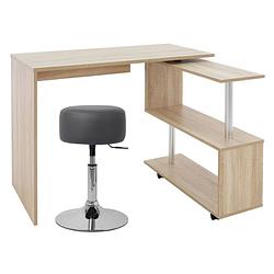 Foto van Bureau met vier wielen 150x88x75 cm wit mdf ml-design