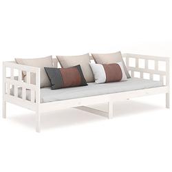 Foto van The living store slaapbank massief grenenhout - wit - 203.5 x 86 x 68.5 cm - inclusief lattenbodem