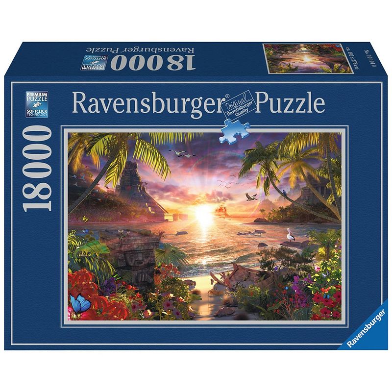 Foto van Ravensburger puzzel paradijselijke zonsondergang - 18000 stukjes