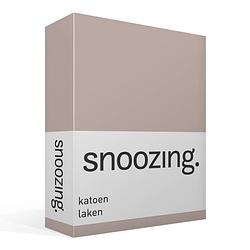 Foto van Snoozing - laken - katoen - lits-jumeaux - 280x300 - taupe