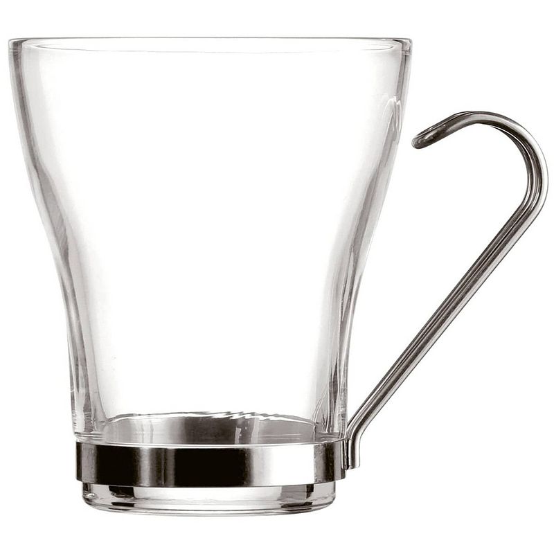 Foto van Set van koffiekopjes quid transparant staal glas (250 ml) (3 stuks)