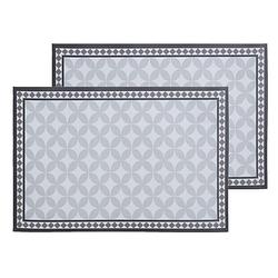 Foto van Set van 4x stuks rechthoekige placemats mozaiek grijs vinyl 45 x 30 cm - placemats